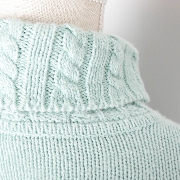 Vintage Y2K Northern Reflections Light Blue Turtleneck w/ White Snowflake Large - Picture 5 of 12